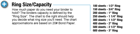 Binder Ring Size Chart